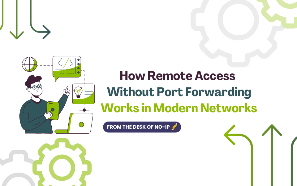picture titled "How Remote Access Without Port Forwarding Works in Modern Networks".